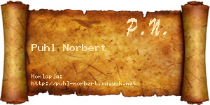 Puhl Norbert névjegykártya